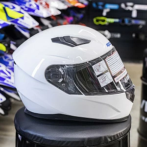 Шлем интеграл с очками ROCKOT RM-133 Solid White (бел глянц, M)